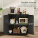Buffet Cabinet, Sideboard Buffet Cabinet with Storage, Coffee Bar Cabinet, Push-To-Open Doors & Adjustable Internal Shelf, Buffet Table for Kitchen, Dining Room, Black MCB01BB