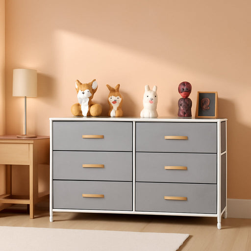Light Grey 5 Drawer Wide Dresser with TV Stand