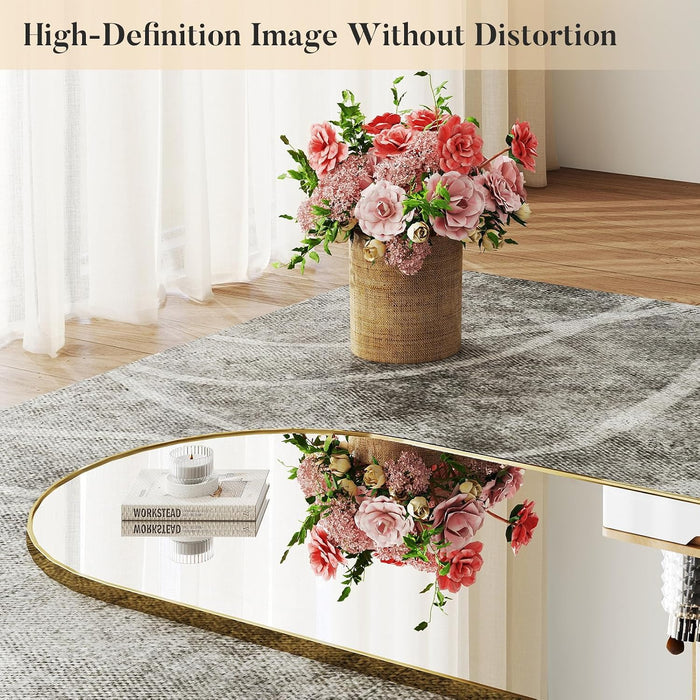 64"X21" Arched Full Length Floor Mirror, Full Body Mirror, Gold
