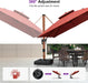 Patio Umbrella 10Ft Double Top Wood-Grain Finish, Brick Red