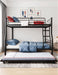 FullXL QueenSize BunkBed Trundle HeavyDuty NoBoxSpring Black