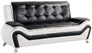 3 Piece Aldo Modern Sofa Set, Black/White