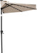 9 Ft Small Half round Solar Powered Wall Outdoor Market Patio Umbrella with LED Lights and Tilt for Garden, Deck, Balcony