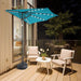 9 FT Solar Half Patio Umbrella with 25 LED Lights, Half Outdoor Umbrella with Button Tilt, Half round Table Umbrella for Deck, Backyard, Balconies, Decks, Rvs, UV Protection (Aqua Blue)
