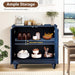 Accent Cabinet with 2 Doors, Luxury Carving Board Storage Sideboard with Adjustable Shelves, Buffet Cabinet Entryway Table for Living Room (Midnight Blue)