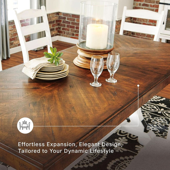 Signature Design by Ashley Valebeck 1-Piece Dining Table, Farmhouse Trestle