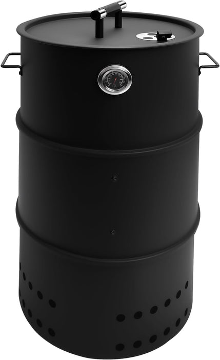 Charcoal Smoker Grill, 20" Barrel Smoker, Outdoor Barbecue Grill, Ideal for BBQ, Party, Backyard, Patio, Cooking, Heavy Duty round Grill, Vertical Smoker