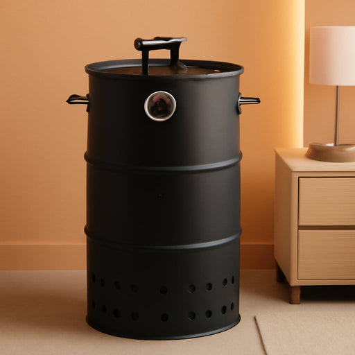 Charcoal Smoker Grill, 20" Barrel Smoker, Outdoor Barbecue Grill, Ideal for BBQ, Party, Backyard, Patio, Cooking, Heavy Duty round Grill, Vertical Smoker