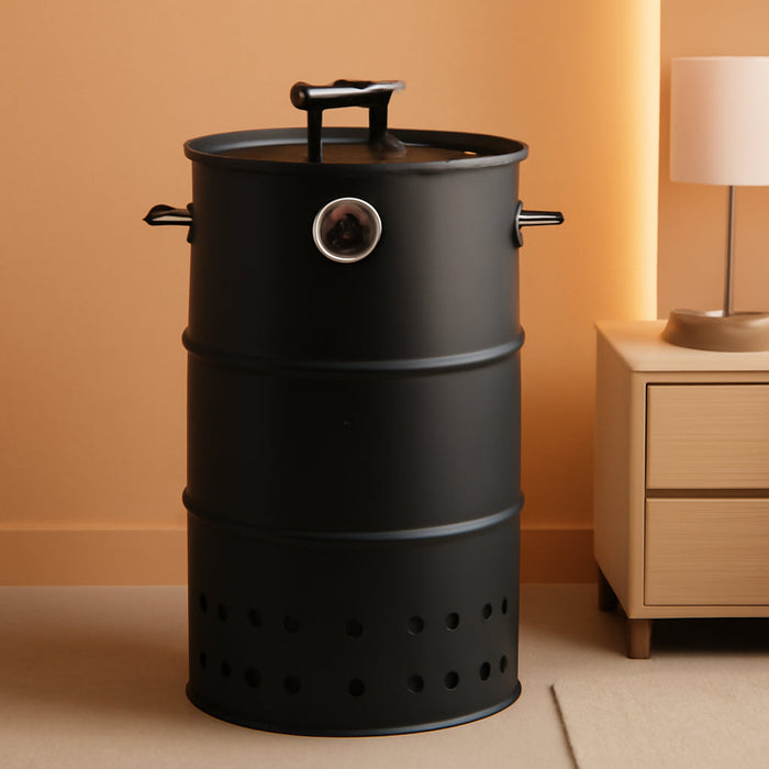 Charcoal Smoker Grill, 20" Barrel Smoker, Outdoor Barbecue Grill, Ideal for BBQ, Party, Backyard, Patio, Cooking, Heavy Duty round Grill, Vertical Smoker