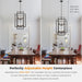 Large Lantern Chandelier for Entryway Foyer, 2-Tier Matte Black Cage Chandelier, 10-Light Hanging Light Fixture for High Ceiling Staircase Living Room