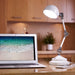 Prevention Pharmacy Adjustable LED Desk Lamp with USB Charging - Designed to Reduce Eyestrain, 3-Point Adjustable Neck, 3 Brightness Settings with Touch Controls