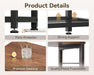 47" TV Stand with Open Storage Shelves up to 55 Inch Tvs, Entertainment Center with Fabric Drawers, TV Console Table with Soundbar Shelf TV Stand for Living Room Bedroom, Vintage and Black
