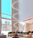 56-Lights 20 Feet Large Modern Chandelier LED Light Fixtures High Ceiling Long Light Chandelier for Entrance Foyer Dimmable Lights with Remote Living Room Ceiling Pendant Lighting Shine Silver