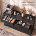 56" Farmhouse Black Buffet Cabinet with Charging Station