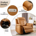 3-Piece Power Recliner Sofa Set with Charging Port, Include Single Recliner Chair, 2-Seater Loveseat with Hidden Storage & Cup Holders and 3-Seater Reclining Couch for Living Room, Yellow