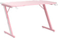 Gaming Computer Desk with Carbon Fiber Surface, Gaming Table Z Shaped Pc Home Office with Cup Holder&Headphone Hook(44 In, Pink)