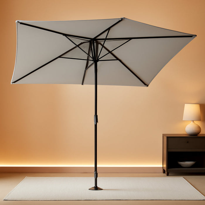 Rectangular Patio Umbrella, Table Market Umbrella with Tilt and Crank, Outdoor Umbrella for Garden, Deck, Backyard, Pool and Beach