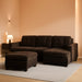 Emilio 2-Piece Reversible Sectional Sofa - Chocolate
