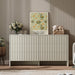 55" Wide Modern Curved 6 Drawer Dresser，Beige