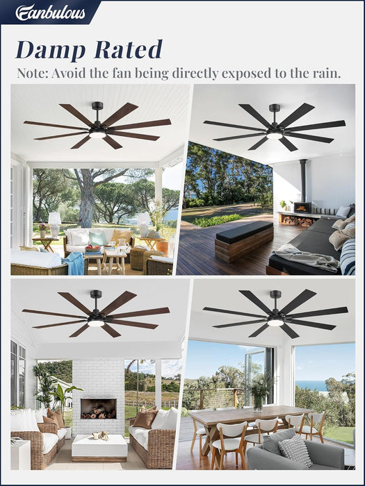 72 Inch Ceiling Fan Remote Dimmable Lighting Features