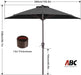 Patio Umbrella 9FT - Outdoor Half Umbrellas for Patio, Backyard, Garden, Deck (Dark Gray)