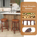 24" Swivel Bar Stools Set of 2, Farmhouse Counter Height Stools with Upholstered Seat & Rubber Wood Frame, round Backless Kitchen Stools, Barstools for Kitchen Island/Breakfast Nook, Walnut