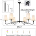 47 Inch MatteBlack Chandelier 6 Light LivingRoomDecor