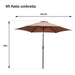 9Ft Patio Umbrella Outdoor Portable Table Market Umbrella with Push Button Tilt/Crank Waterproof Uv-Proof, Coffee