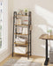 Ladder Shelf, Bookshelf, Freestanding Corner Storage Shelf | Bookcase with 2 Hooks for Office, Living Room, Kitchen, Bedroom, Industrial, 11.8"D X 23.6"W X 63"H, Rustic Brown BC19301B