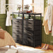 Black Five Drawer Dresser With Integrated Charging