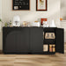 Buffet Cabinet, Sideboard Buffet Cabinet with Storage, Coffee Bar Cabinet, Push-To-Open Doors & Adjustable Internal Shelf, Buffet Table for Kitchen, Dining Room, Black MCB01BB