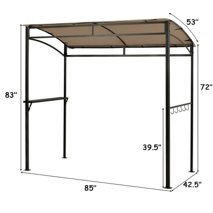 7 Feet Grill Gazebo with Serving Shelf and Storage Hooks