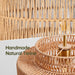 12.4” Boho Rattan Chandelier Light Fixture, 1-Light Hand Woven Pendant Light Fixture Farmhouse Rustic Hanging Lamp for Kitchen Island Bedroom, Dining Room, Living Room, Entryway, Foyer