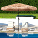9Ft Hula Thatched Tiki Umbrella Hawaiian Style Beach Patio Umbrella and 8 Ribs with Crank Lift UPF 50+ Outdoor Tiki Bar, Tropical Palapa, Patio Garden Beach Pool Backyard Natural Color