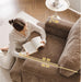 Oversized Brown Armchair With Armrest Organizer Cushion