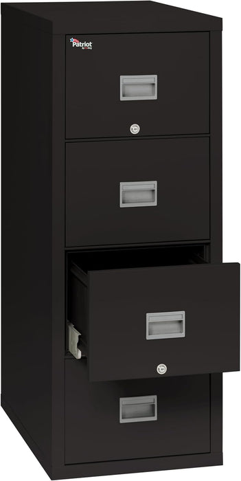 Patriot Vertical 4 Drawer Fire Rated File Cabinet, Black