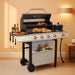 Gas and Charcoal Grill Combo with Side Burner, 4-Burner Propane Grill and Griddle Combo with Porcelain-Enameled Cast Iron Grates & Double-Wall Insulated Lid, 49,000 BTU Outdoor BBQ Grill