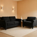 2 Piece Living Room Sofa and Loveseat Set in Black