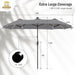 13 Ft Patio Umbrella with 120 LED Solar Lights Outdoor Umbrella, Gray