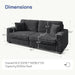 Dark Gray Corduroy Upholstered Loveseat Sofa DeepSeat
