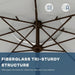 10Ft Patio Umbrella, 3 Tier Outdoor Market Table Umbrellas with 8 Fiberglass Ribs and Push Button Tilt, Windproof, Vented Canopy, UV Protection for Deck, Pool, Backyard