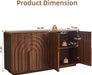 63" Sideboard Buffet Cabinet with Storage, Modern Credenza with 4 Doors & Adjustable Shelves, Large Console Table for Dining Room, Kitchen and Living Room (Walnut)