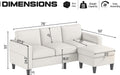 SeventyEightInch BeigeLinen Sectional Sofa Storage