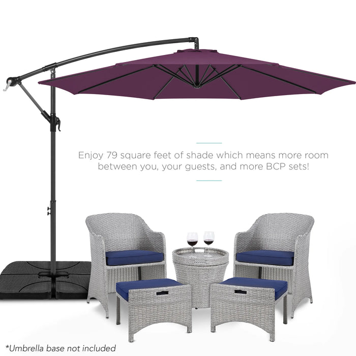 10Ft Offset Hanging Outdoor Market Patio Umbrella W/ Easy Tilt Adjustment - Amethyst Purple