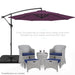 10Ft Offset Hanging Outdoor Market Patio Umbrella W/ Easy Tilt Adjustment - Amethyst Purple