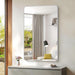 48X30 Inch Silver Bathroom Mirror, Metal Framed Silver Rectangle Mirrors, Rounded Rectangular Vanity Mirror, Wall Mounted Mirrors for Living Room Bedroom Entryway Hangs Horizontal or Vertical