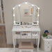 White Makeup Vanity Desk With Multicolored Lighting