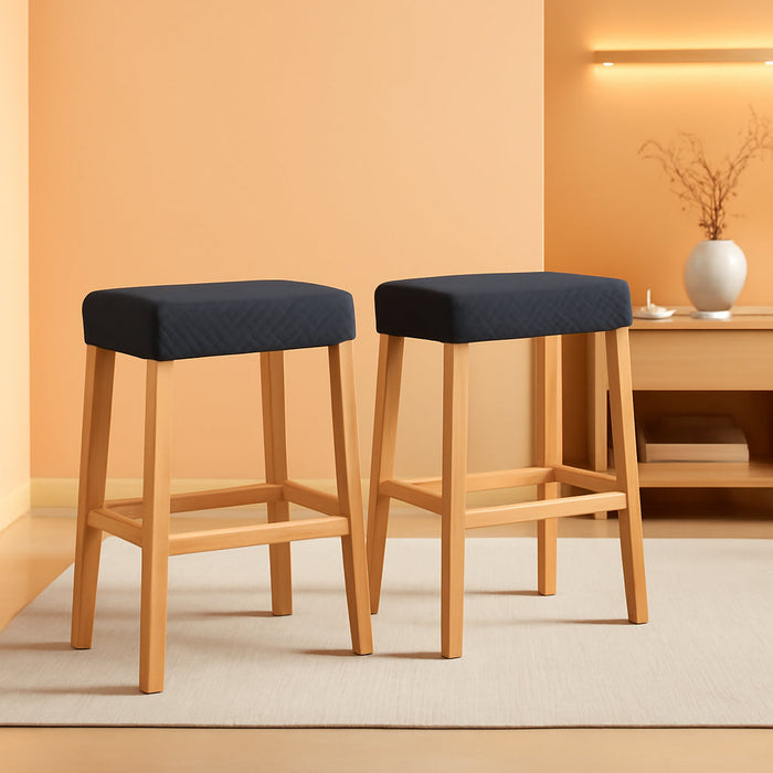 Stool Covers Rectangle - 2 Pack Stretch Waterproof Saddle Seat Cover Counter Bar Stools Bar Chairs Covers Kitchen Island Chairs Cushion Protector