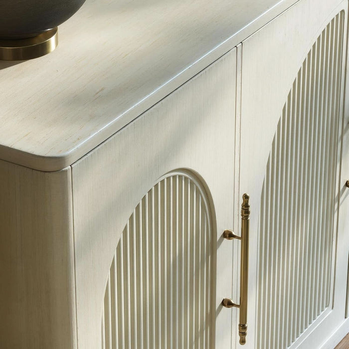 67IN White Fluted Sideboard Buffet Cabinet with Storage