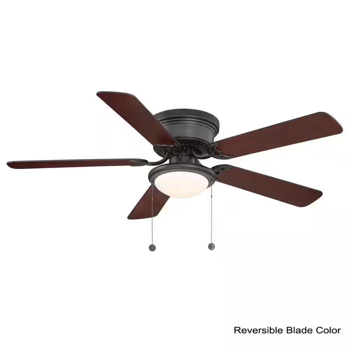 Hugger 52 In. LED Indoor Black Ceiling Fan with Light Kit